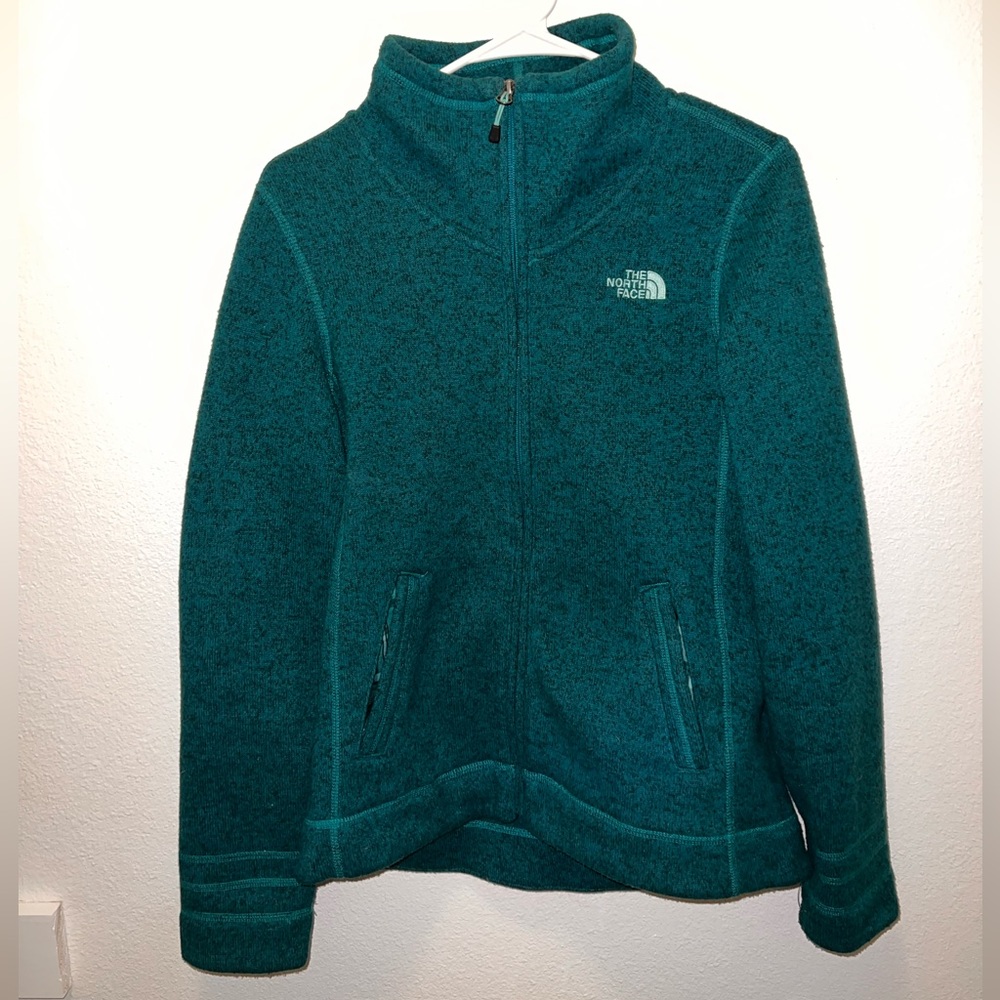 The North Face Full Zip Fleece Lined Jacket Sweatshirt Medium Women's Teal